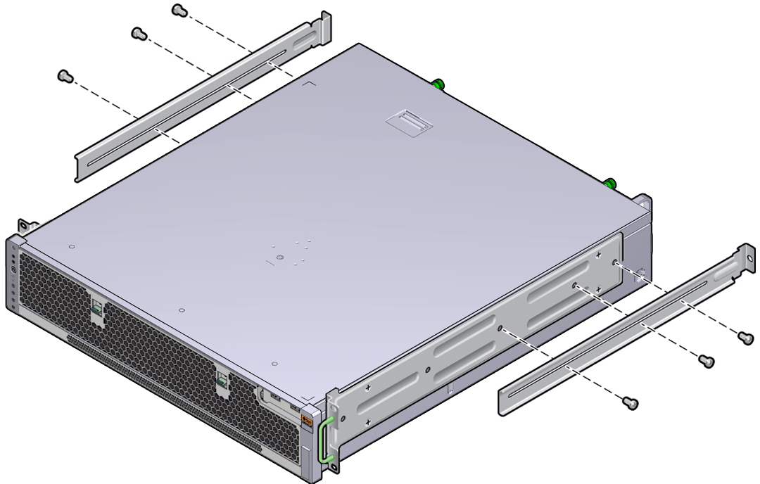 image:Figure showing where to install the two rear mount support brackets.