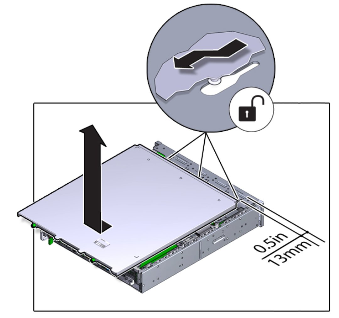 image:The illustration shows removing the top cover.