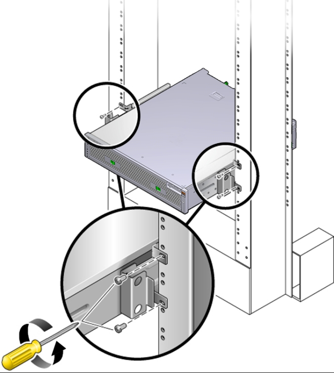 image:Graphic showing how to remove the main module from the                                     server.