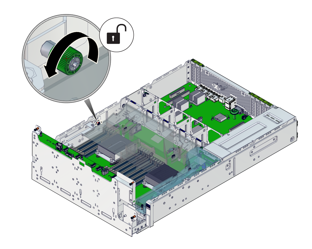 image:The illustration shows loosening the air duct bracket                             screw.