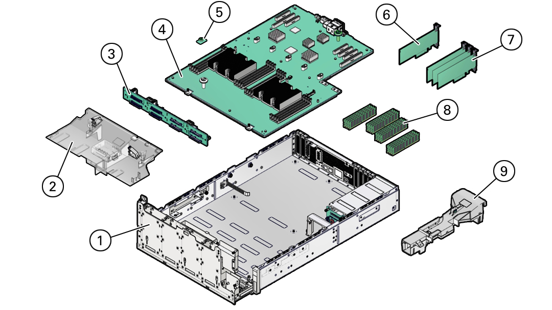 image:The illustration shows an exploded view of the system.