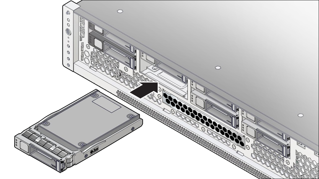 image:The illustration shows installing the SAS drive.