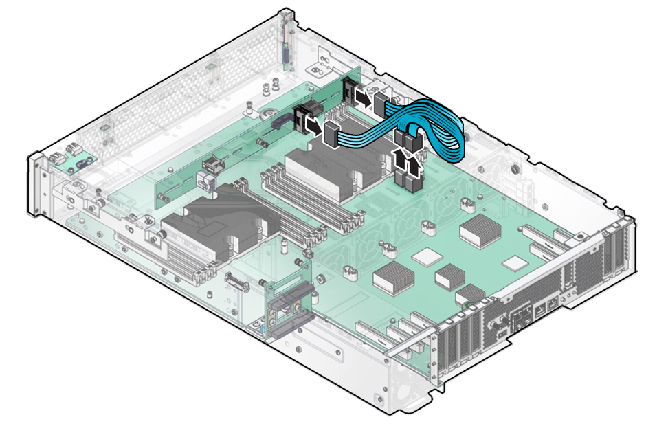 image:The illustration shows removing the NVMe cables.