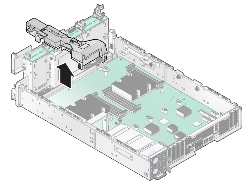 image:The illustration shows removing the PSU duct.