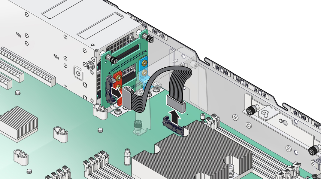 image:Disconnect the cable from the PDB and the motherboard.