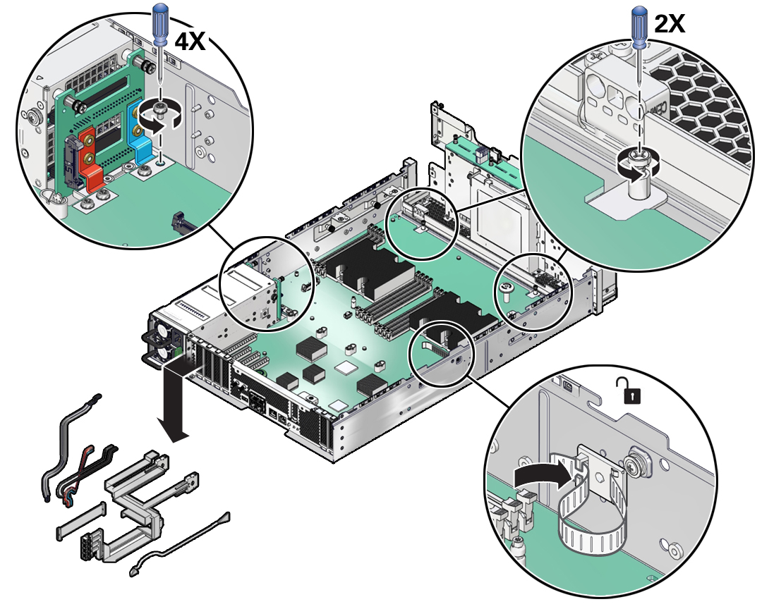 Remove the Motherboard - Netra SPARC S7-2 Server Service Manual