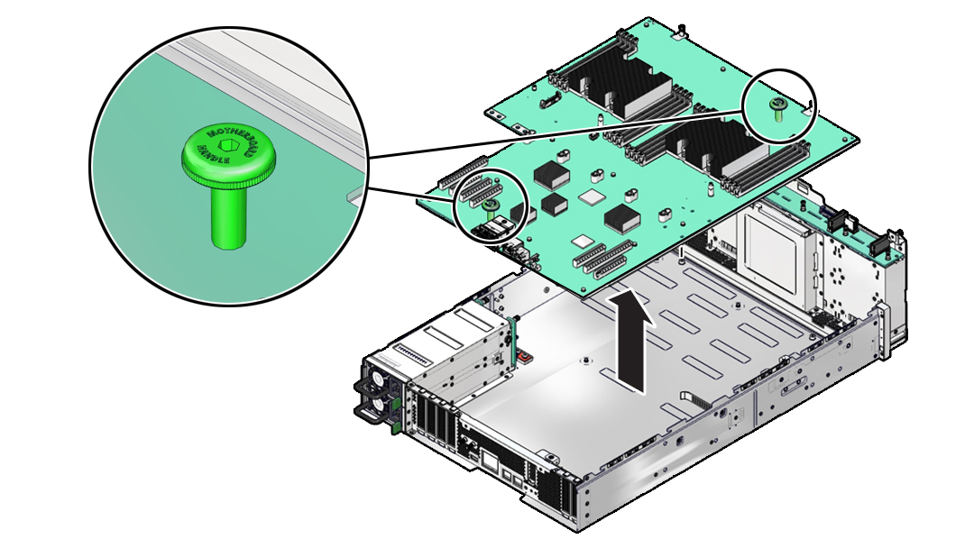 image:The illustration shows removing the motherboard.