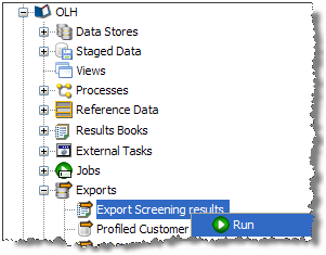 Running a prepared export