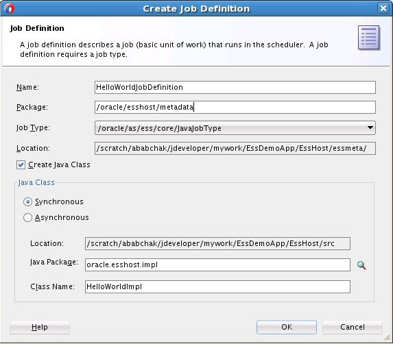 Creating a Job Definition