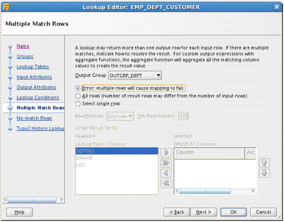 OWB multiple match rows error