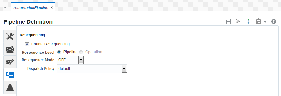 「図13-1 Oracle Service Busコンソールでのリシーケンサの有効化」の説明が続きます