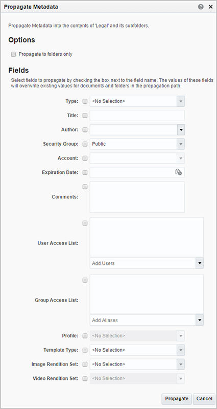 Propagate Metadata Window