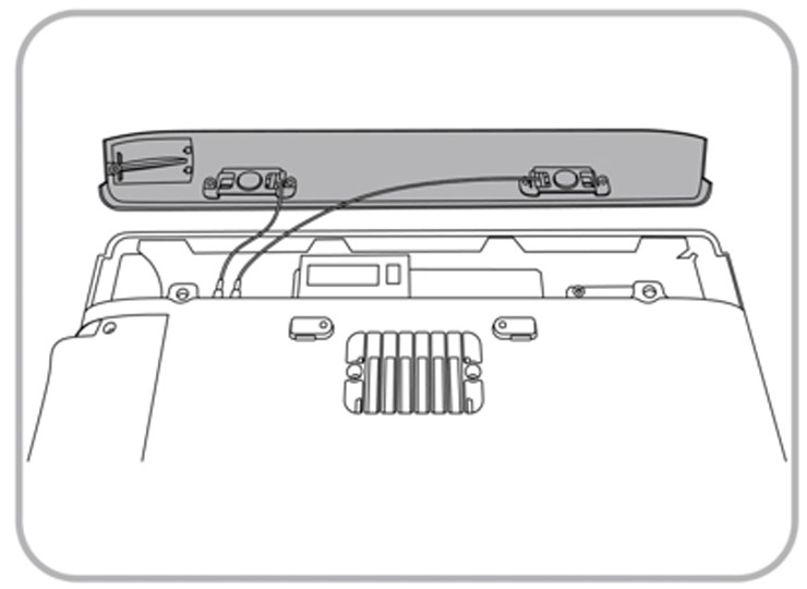 The figure shows the placement of the cover prior to the installation of the biometric fingerprint module.