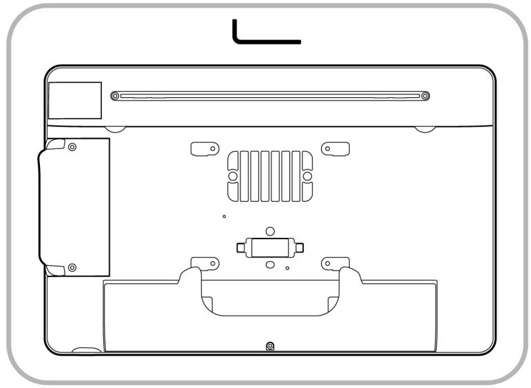 This figure shows a rear view of a workstation with hex key.