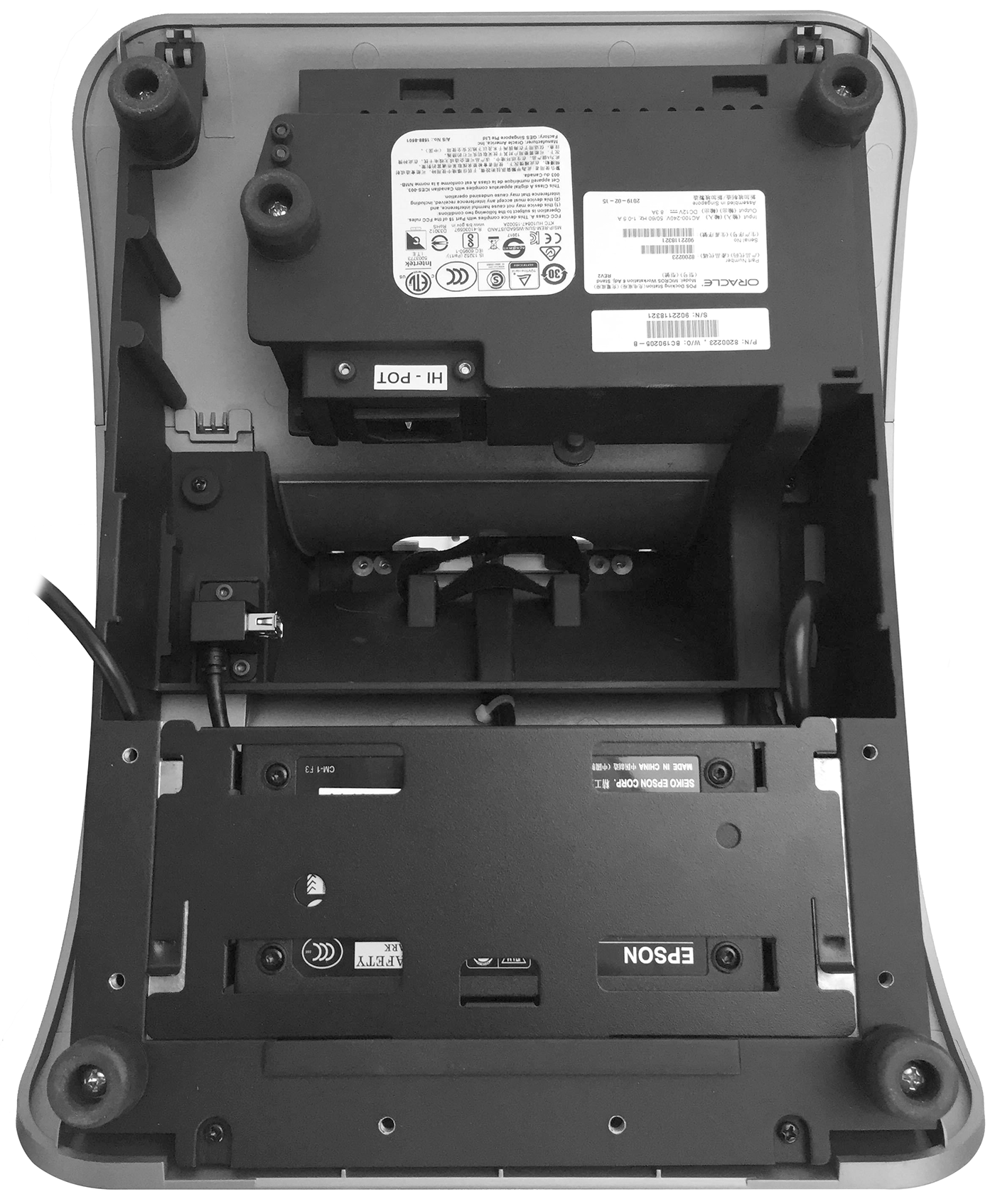 This figure shows the power supply mounted on the Adjustable Stand.