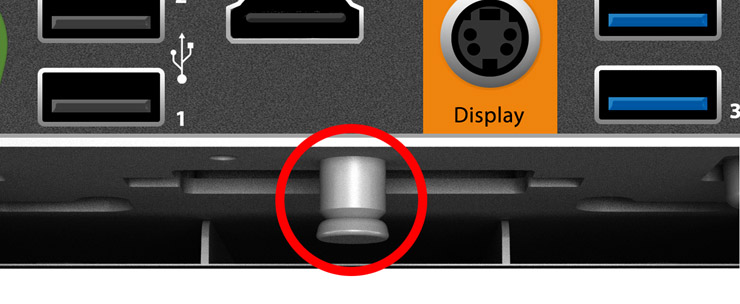 This figure shows the quick release pin for the Workstation 6.