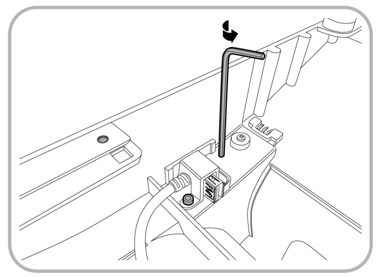 This figure shows how to release the USB cable from the USB cover.
