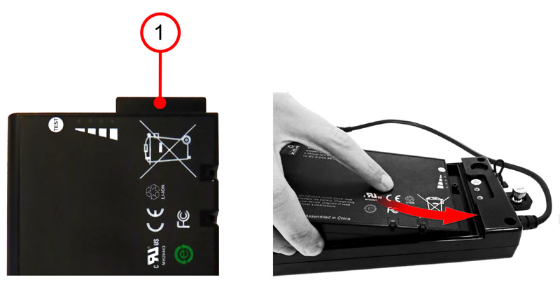 This image shows the battery being inserted into the enclosure