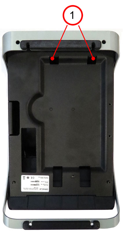 This image shows the enclosure mounting slots on the bottom of the Flexible Stand.
