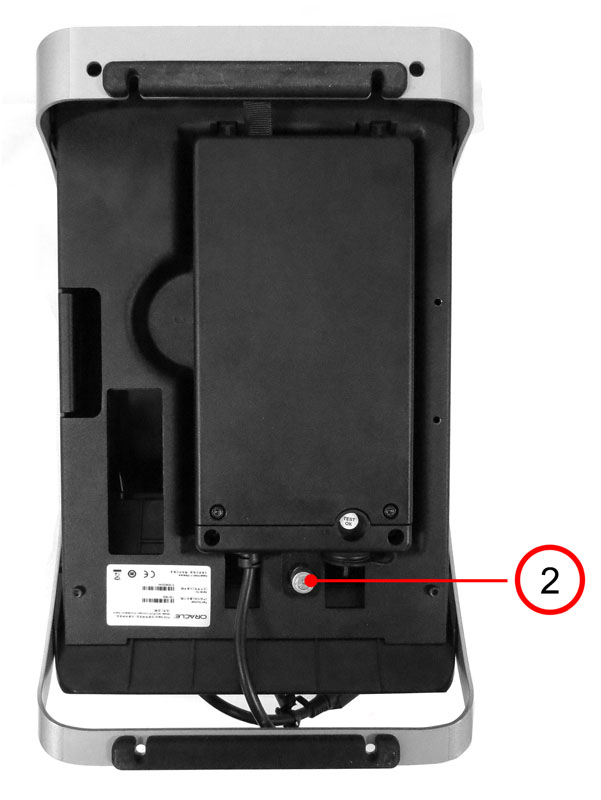 This image shows the enclosure mounted on the bottom of the Flexible Stand.