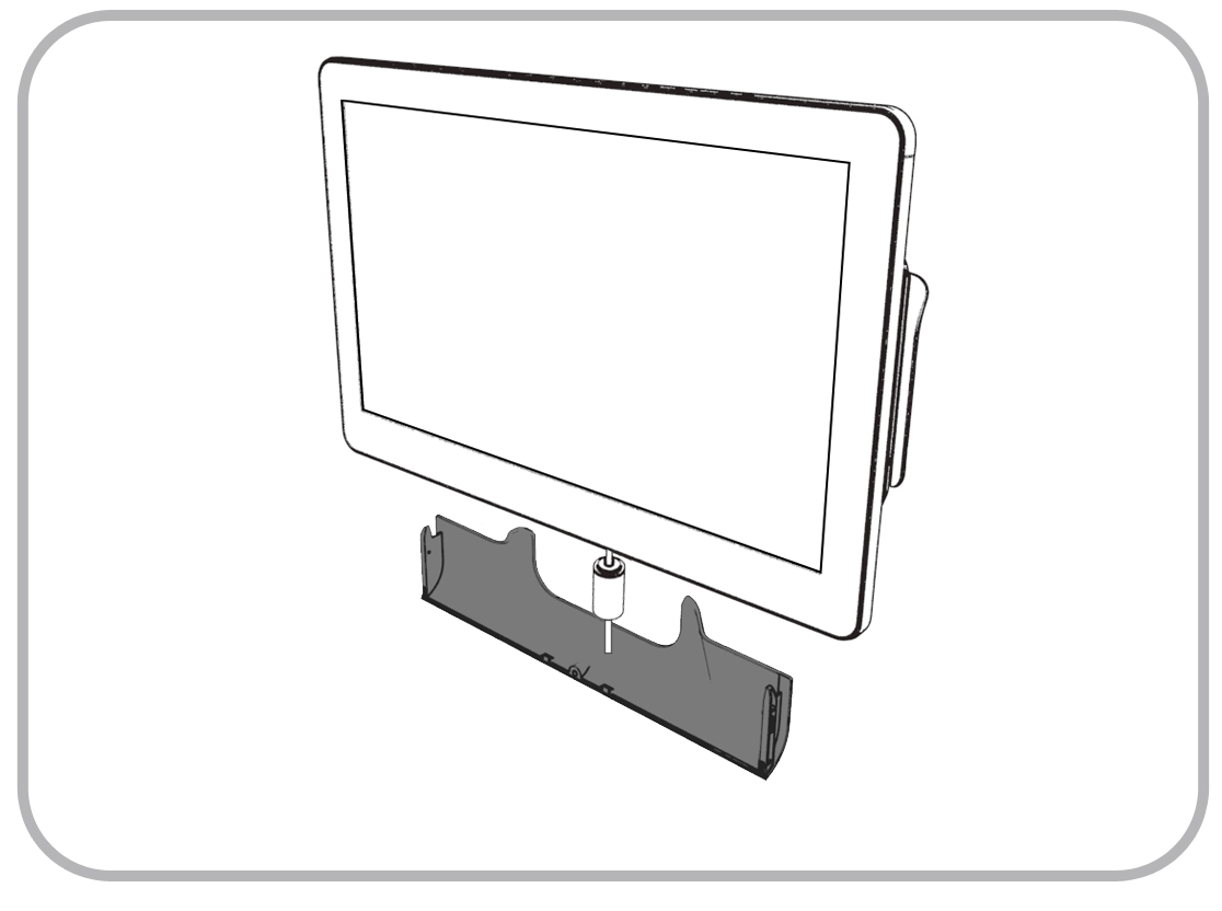 This figure shows how to conceal cables with the workstation IO panel cover.