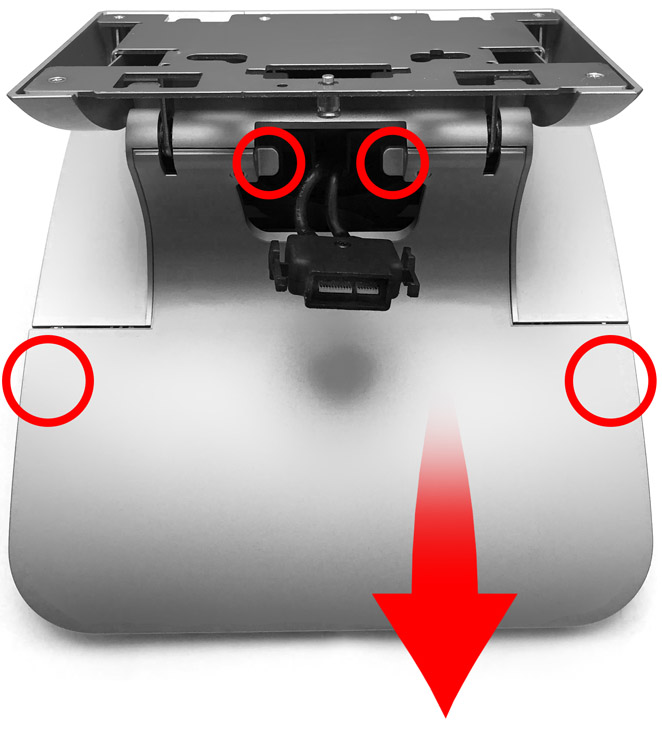 This figure shows how to remove the Adjustable Stand cover.