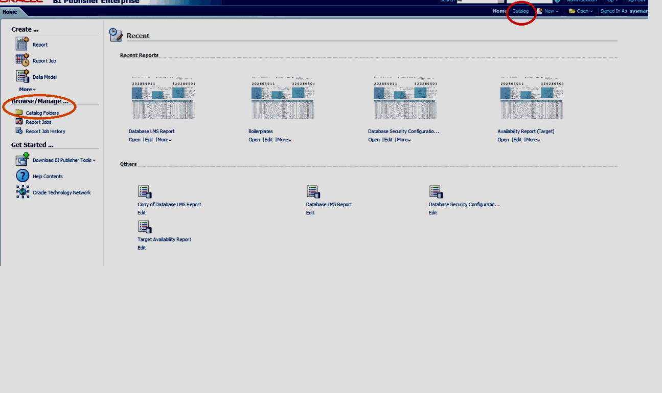 select catalog folders