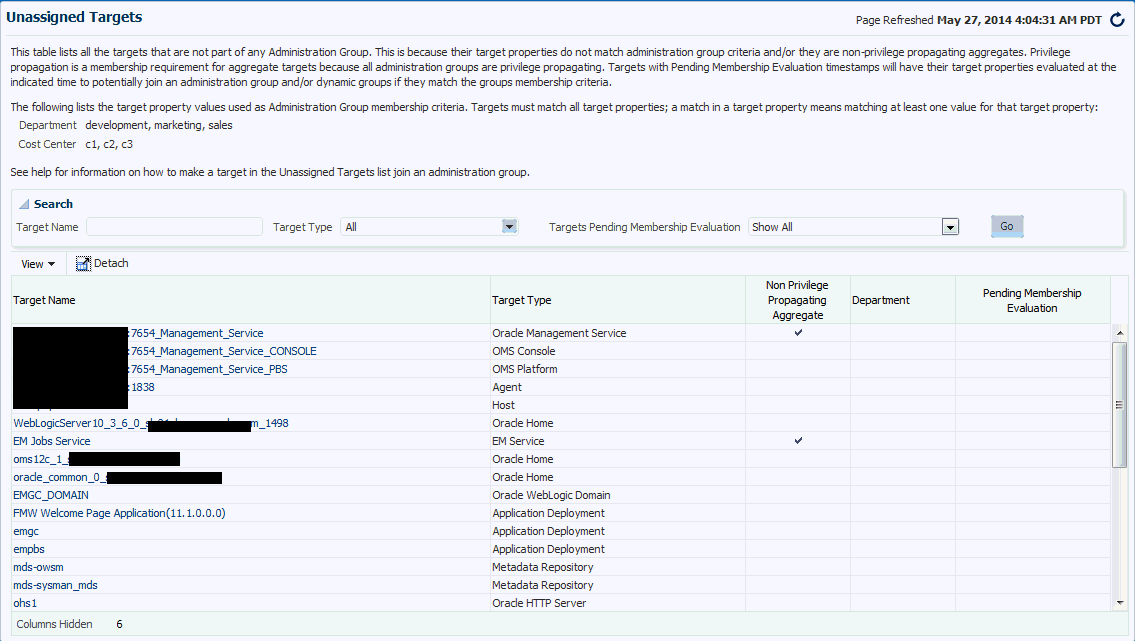 unassigned targets report