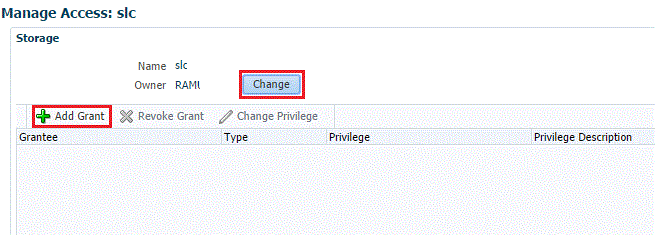 Manage Access Change button