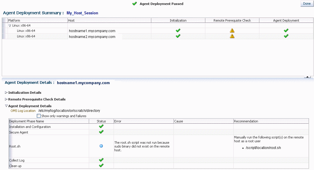 Agent Deployment Summary Example