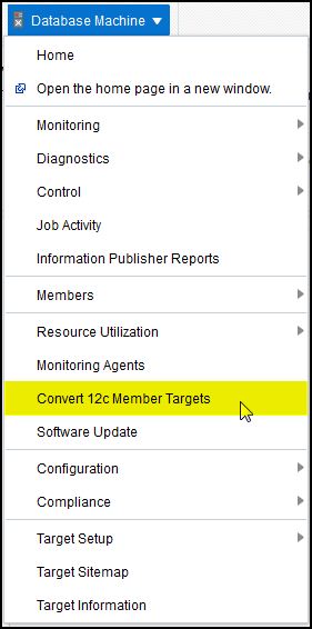 Convert 12c Member Target Menu