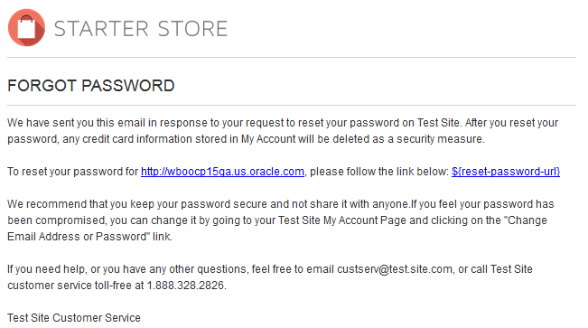 Forgot Your Password Email Template