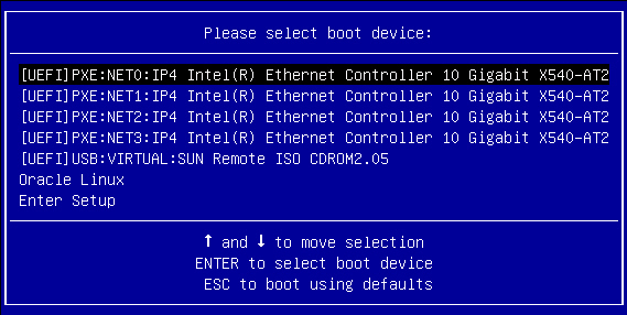 image:UEFI ブートモードの「Please Select Boot Device」メニューを示す図。