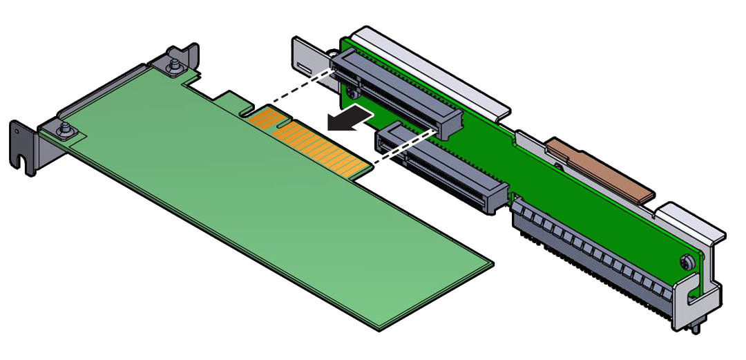 image:スロット 3 から PCIe カードを取り外す方法を示す図。