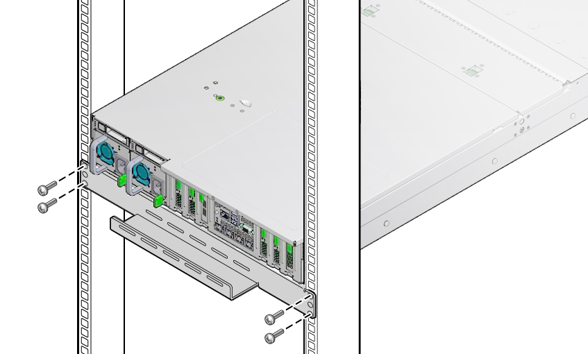 image:Cette figure indique où fixer les quatre vis M6 de 16 mm.
