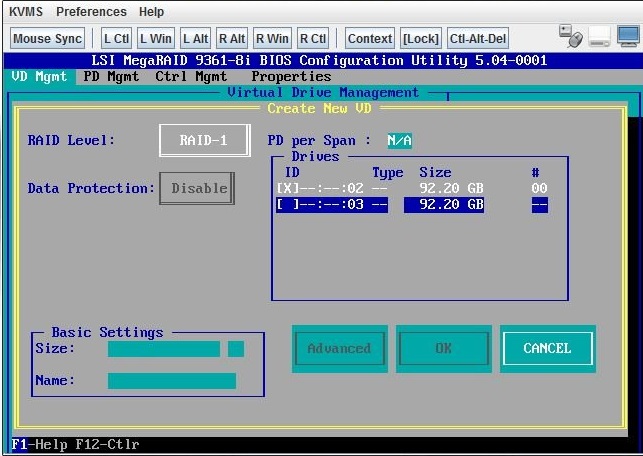 image:Figure illustrant la sélection des unités à inclure dans la configuration du disque logique.