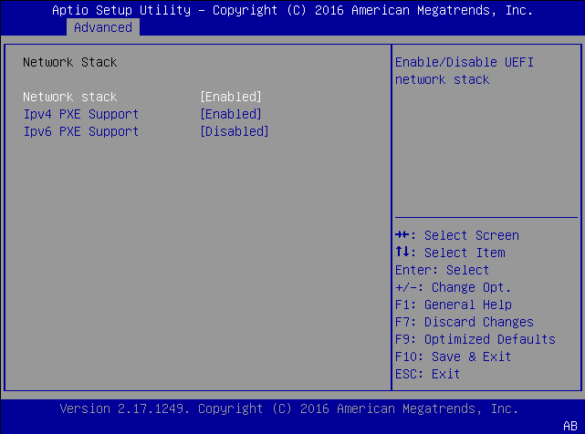 image:Image montrant la configuration du BIOS pour l'initialisation PXE.