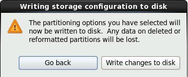 image:Image montrant la boîte de dialogue Writing Storage Configuration to Disk.