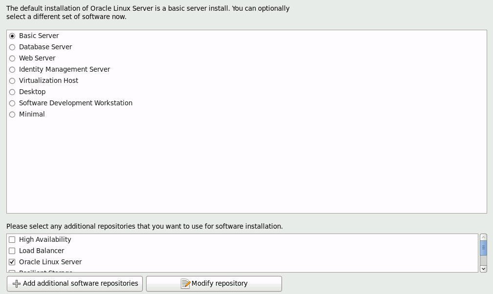 image:Gráfico que muestra la pantalla Select Server Software to Install (Seleccionar software de servidor para instalar).