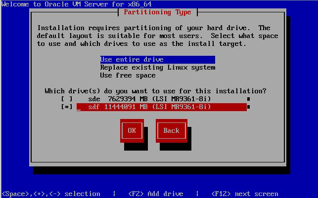 image:「Partitioning Type」画面を示す図。