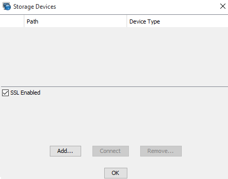 image:「Storage Devices」画面を示す図。