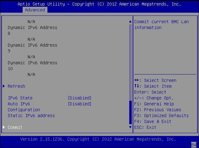 image:この図は、「BMC Network Configuration」画面を示しています。
