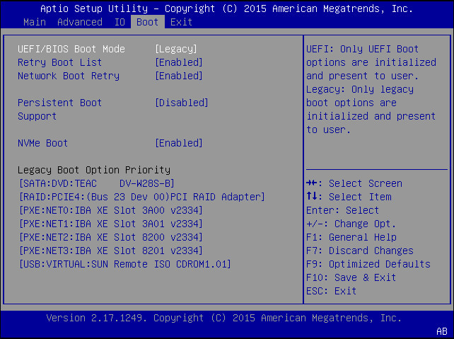 image:この図は、BIOS の「Boot」メニューの画像を示しています。