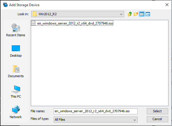 image:图中显示了 “Add Storage Device“ 浏览目录对话框。