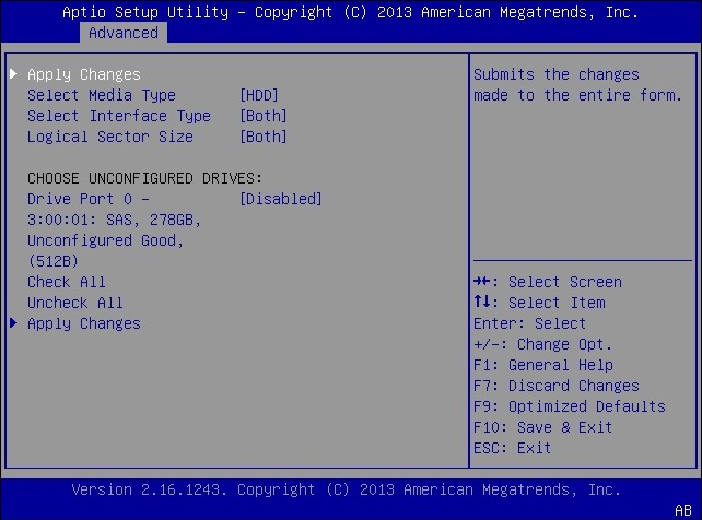 image:Ecran affichant l'option Apply Changes sélectionnée.
