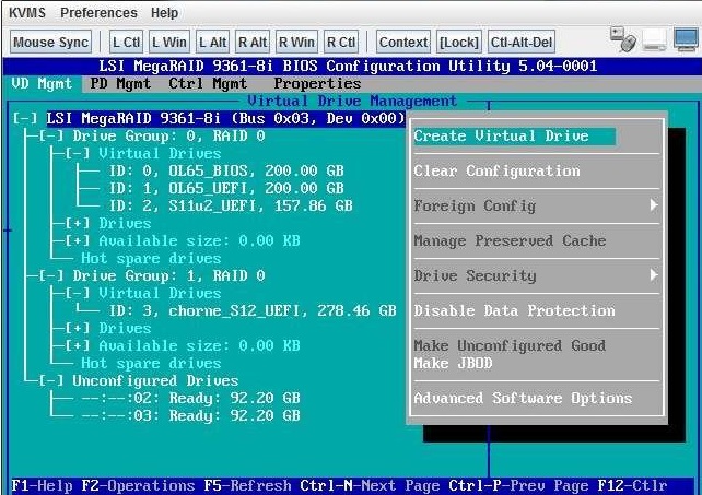 image:Figure illustrant l'option de menu Create Virtual Drive.