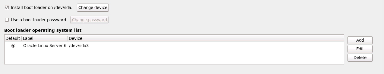 Gráfico que muestra la pantalla Install boot loader (Instalar cargador de inicio). image:Gráfico que muestra la pantalla Install boot loader (Instalar cargador de inicio).