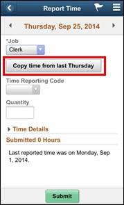 Copy time button