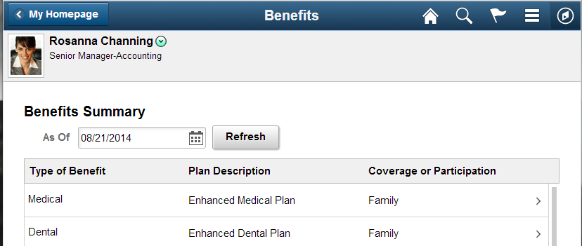 Refresh button adjacent to As of date field
