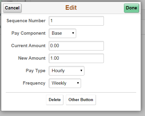 Done button in modal window